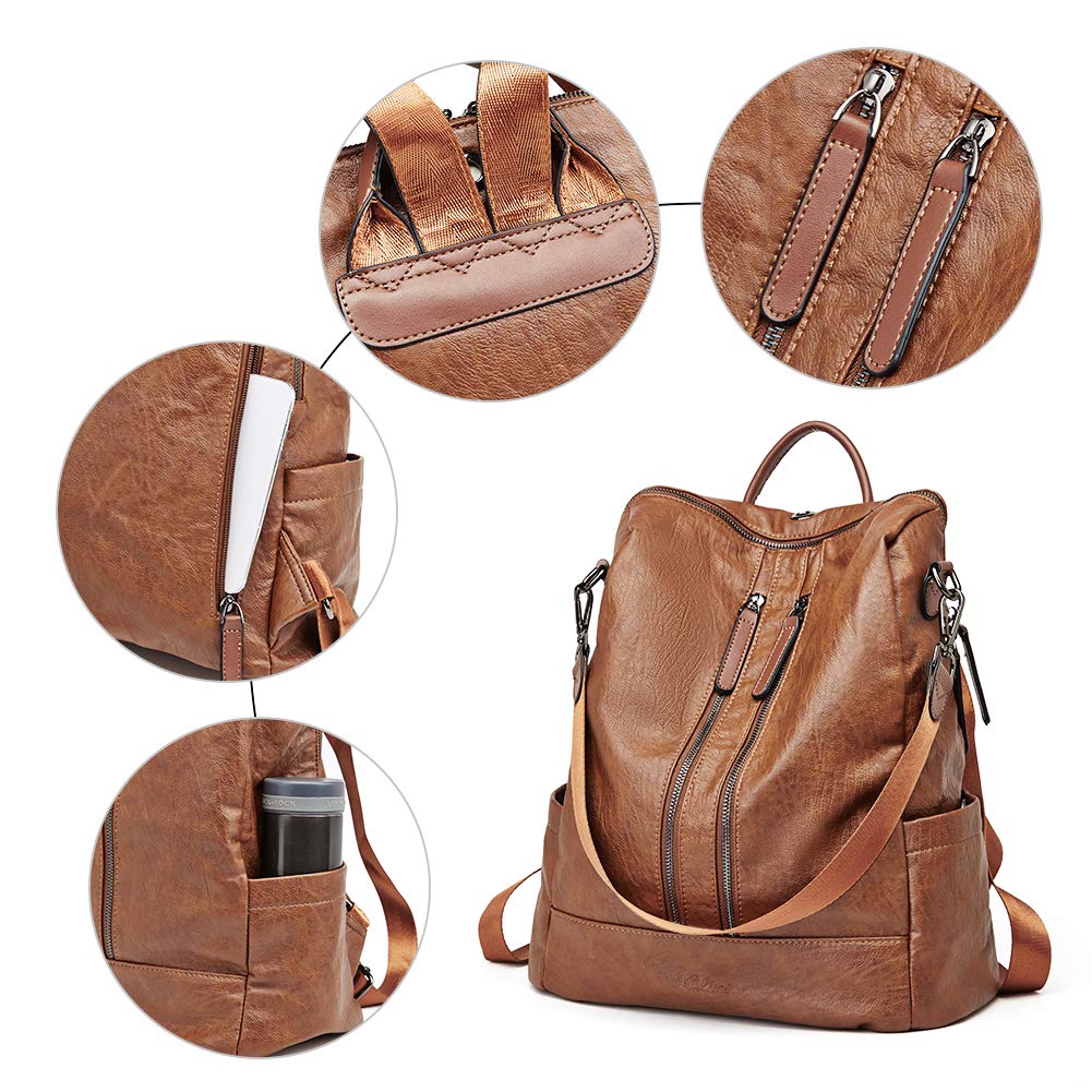 Leather Backpack Purse for Women Convertible Fashion Large Travel  Detachable Shoulder Bag