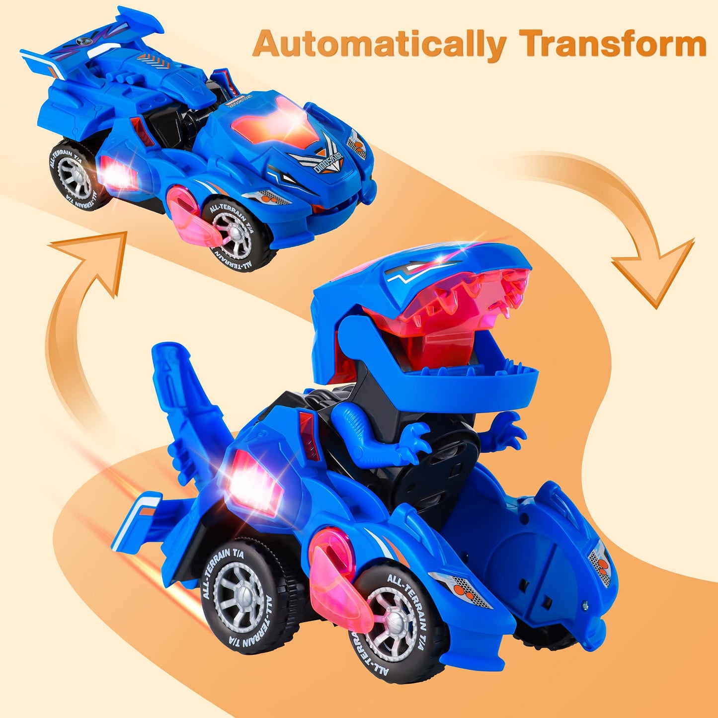 Transforming Dinosaur LED Car