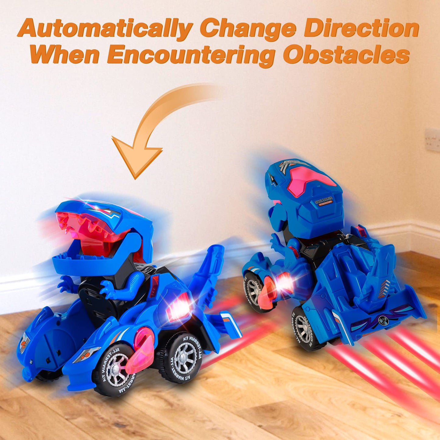 Transforming Dinosaur LED Car